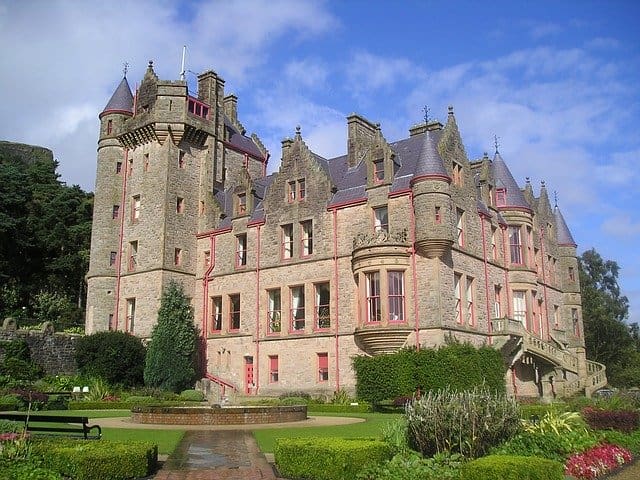 A large castle like building with many windows.