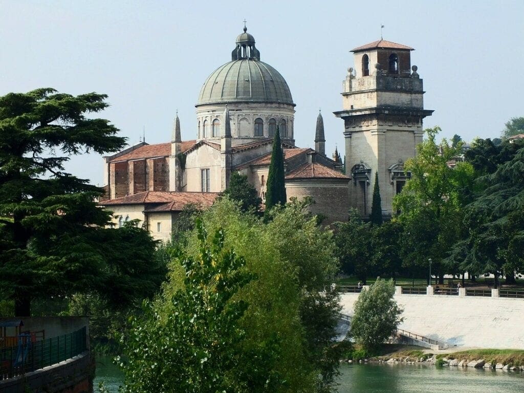 A view of the cathedral from across the river.